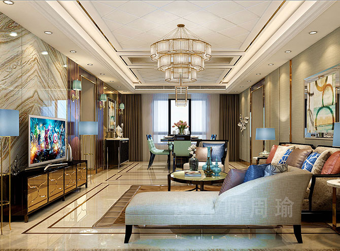4477欧美色色世纪江尚三室两厅168平装修设计效果欣赏